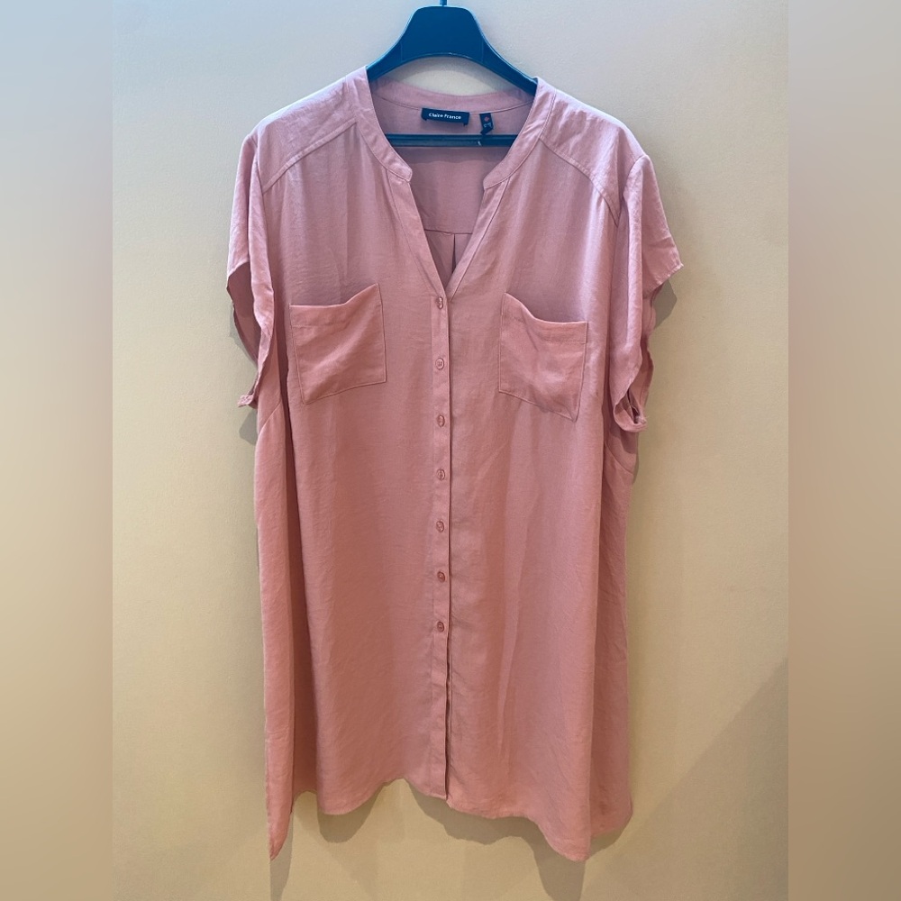 Dusty Rose Blouse Long Tunic - Great for Summer